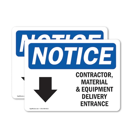 Signmission Contractor Material And Equipment Sign With Symbol, 18 in W x Rectangle, Vinyl Decal OS-2PACK-NS-D-1218-L-10821